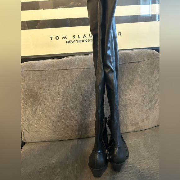 ZARA Thigh High Faux Leather Western Boots- Size 35 US 5. - Picture 5 of 10